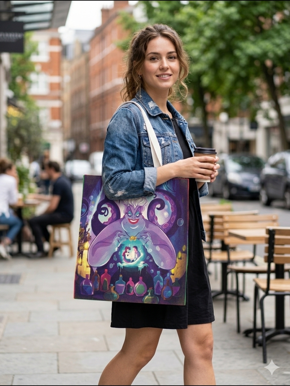 NWOT Disney The Little Mermaid URSULA Canvas Tote Bag 13"x15"
